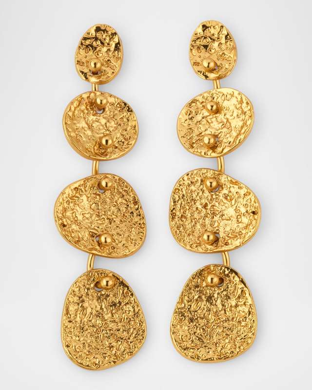 Eclipse 4-Row Gold Earrings